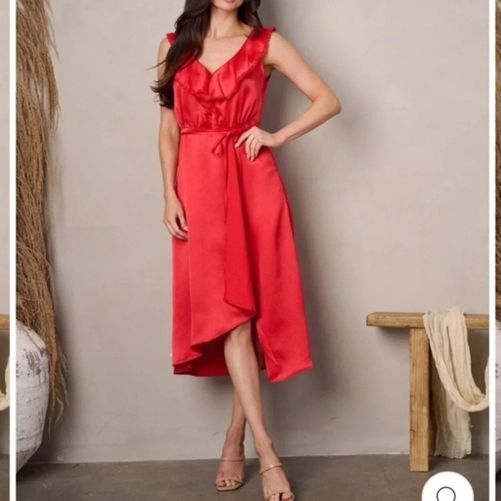 Elegant Red Midi Dress